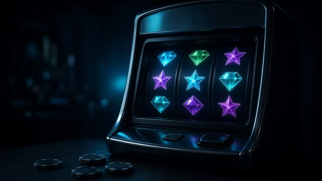 Slot-Walzen in einem dunklen Raum