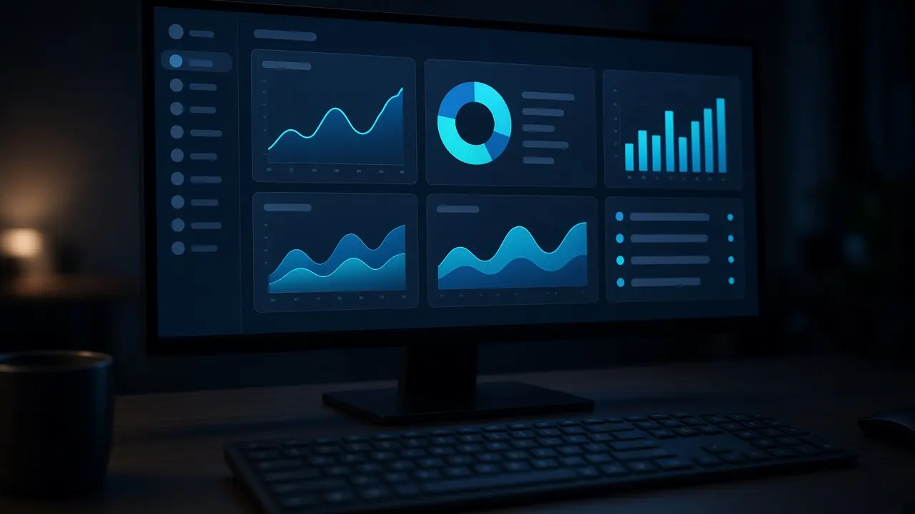 Monitor mit einer abstrakten Kontoansicht