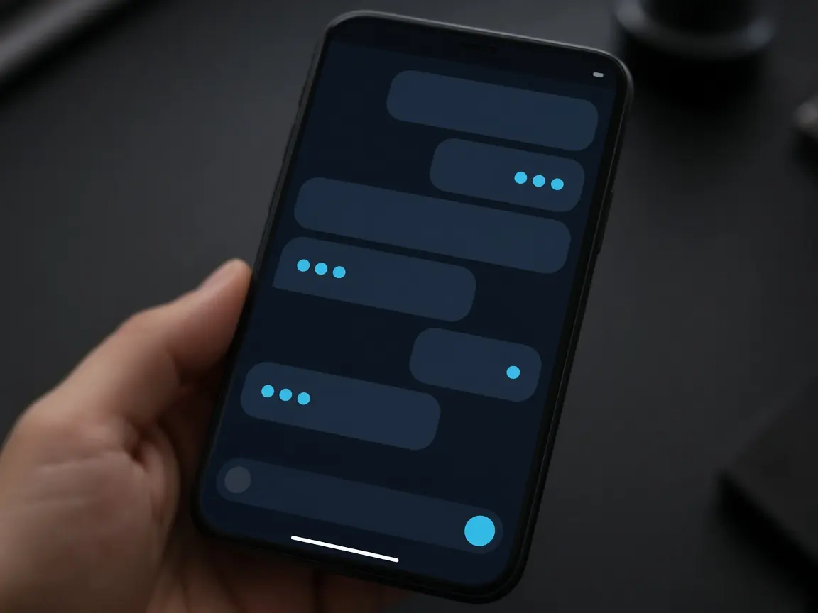 Handy mit abstrakten Chatblasen